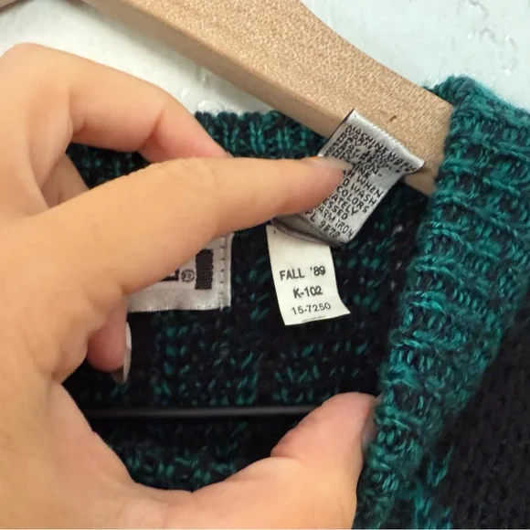 Vintage funky geometric oversized knit sweater size XL - Picture 6 of 6